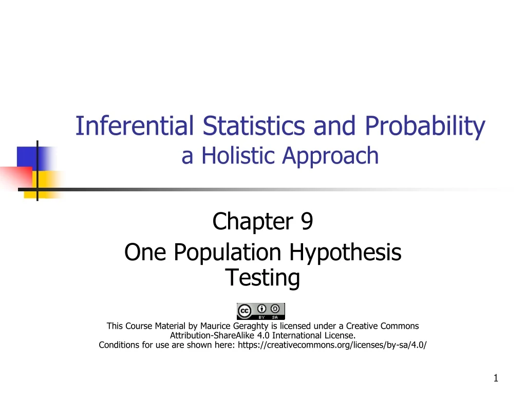 inferential statistics and probability a holistic approach