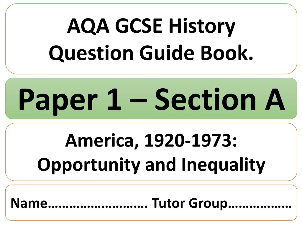 aqa gcse history question guide book
