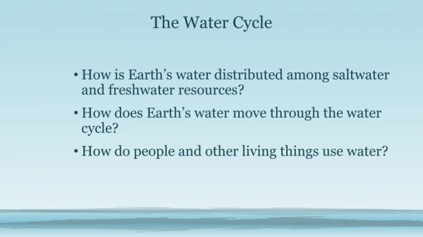 The Water Cycle