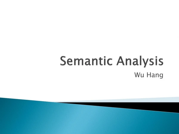 Semantic Analysis