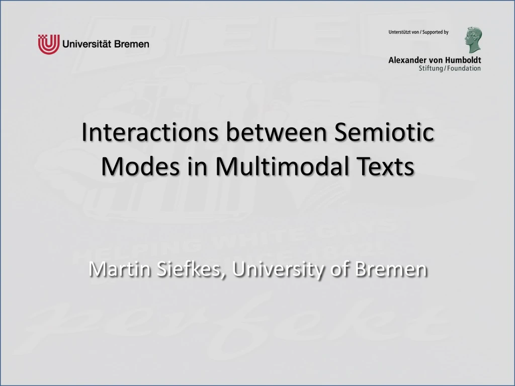 interactions between semiotic modes in multimodal texts