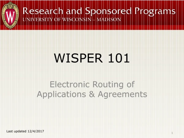 WISPER 101