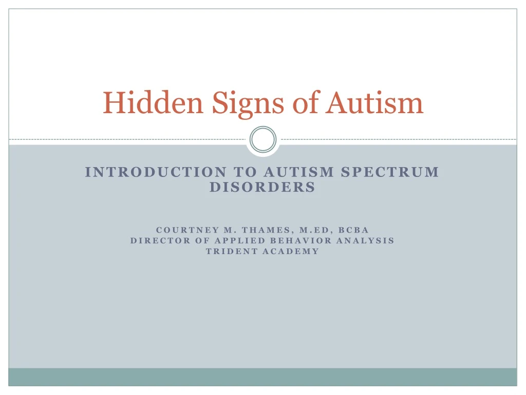 hidden signs of autism