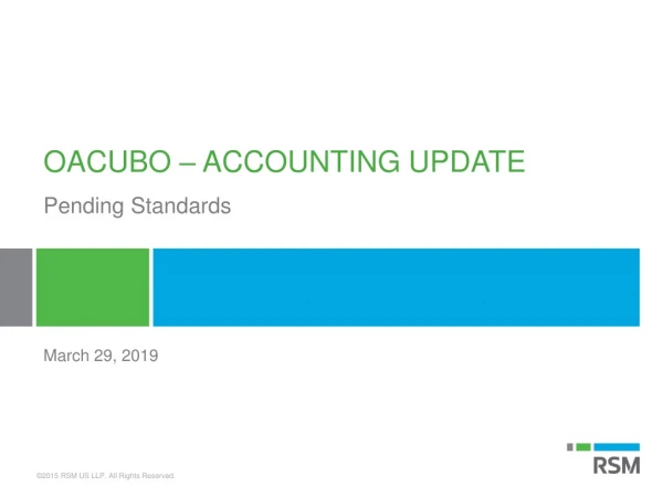 O ACUBO – Accounting Update