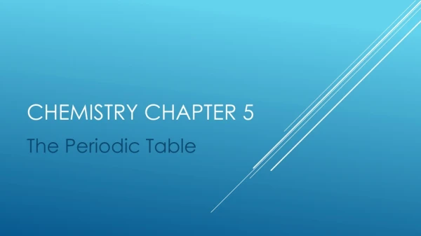 Chemistry Chapter 5