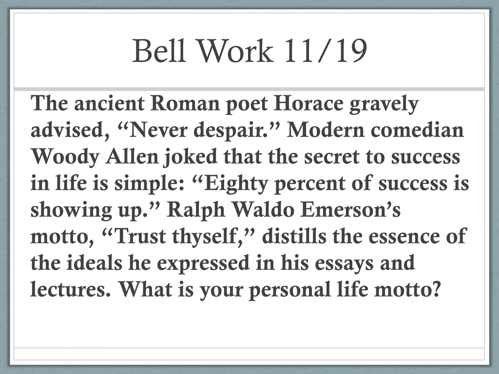 bell work 11 19