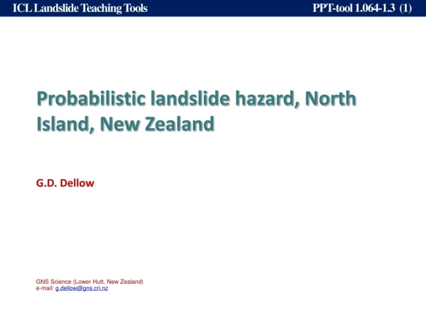 Probabilistic landslide hazard, North Island, New Zealand