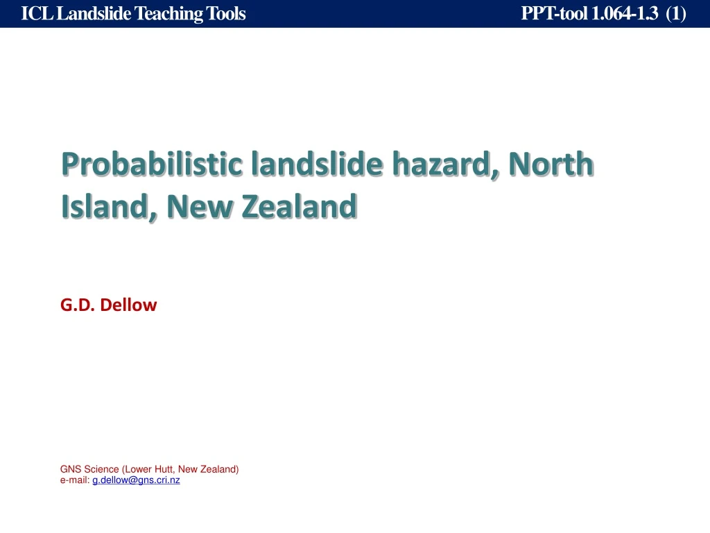 probabilistic landslide hazard north island new zealand