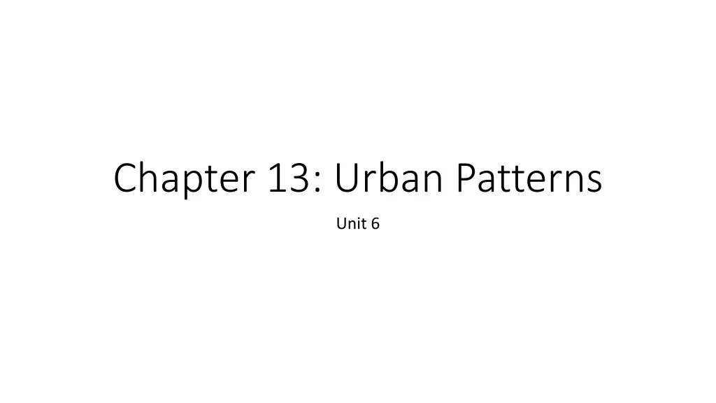 chapter 13 urban patterns