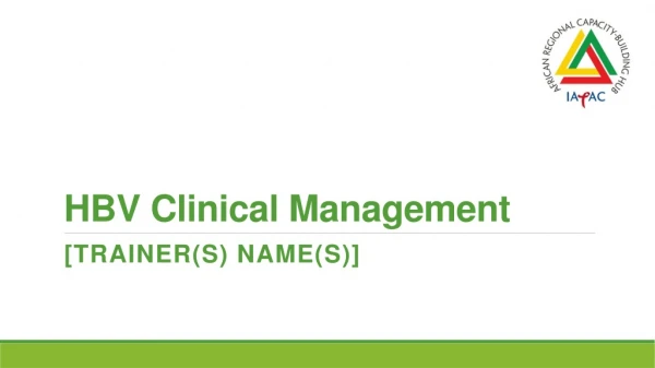 HBV Clinical Management
