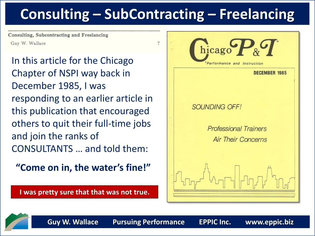 consulting subcontracting freelancing