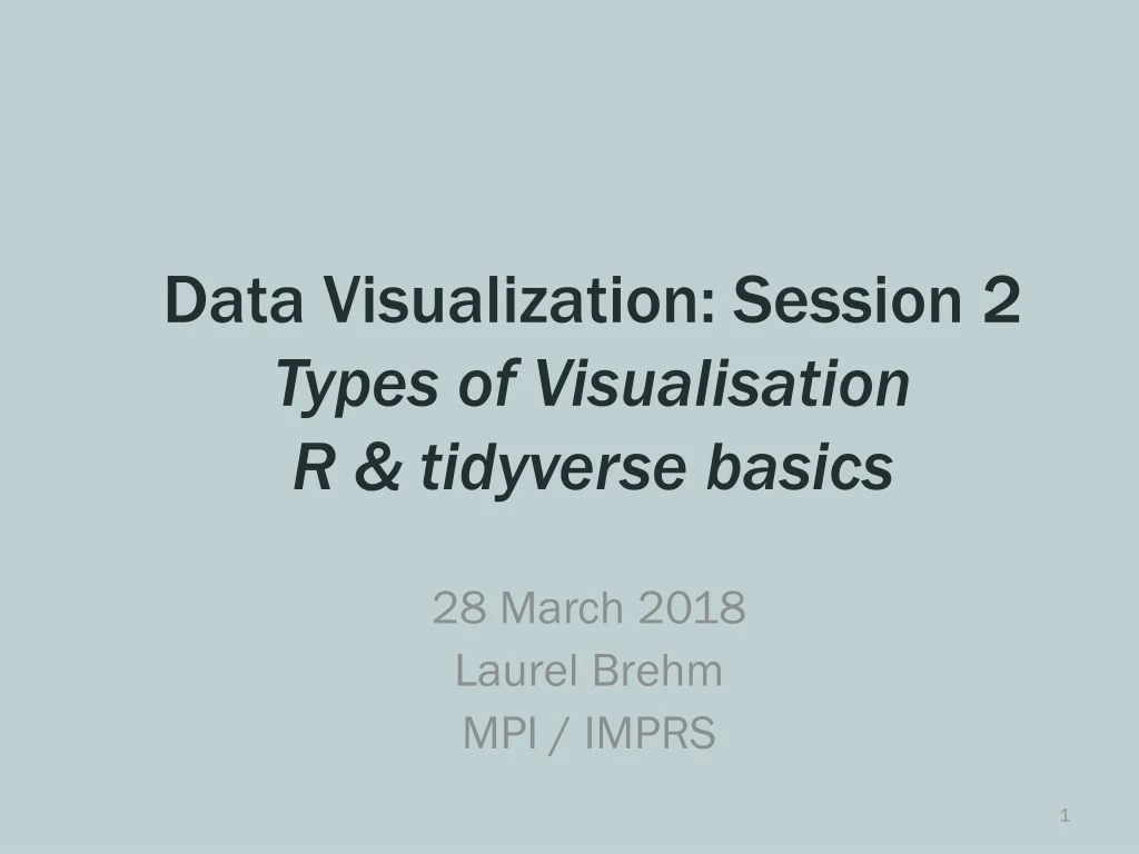 data visualization session 2 types of visualisation r tidyverse basics