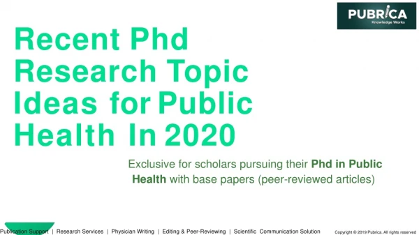 Trending phd research topic ideas for public health 2020