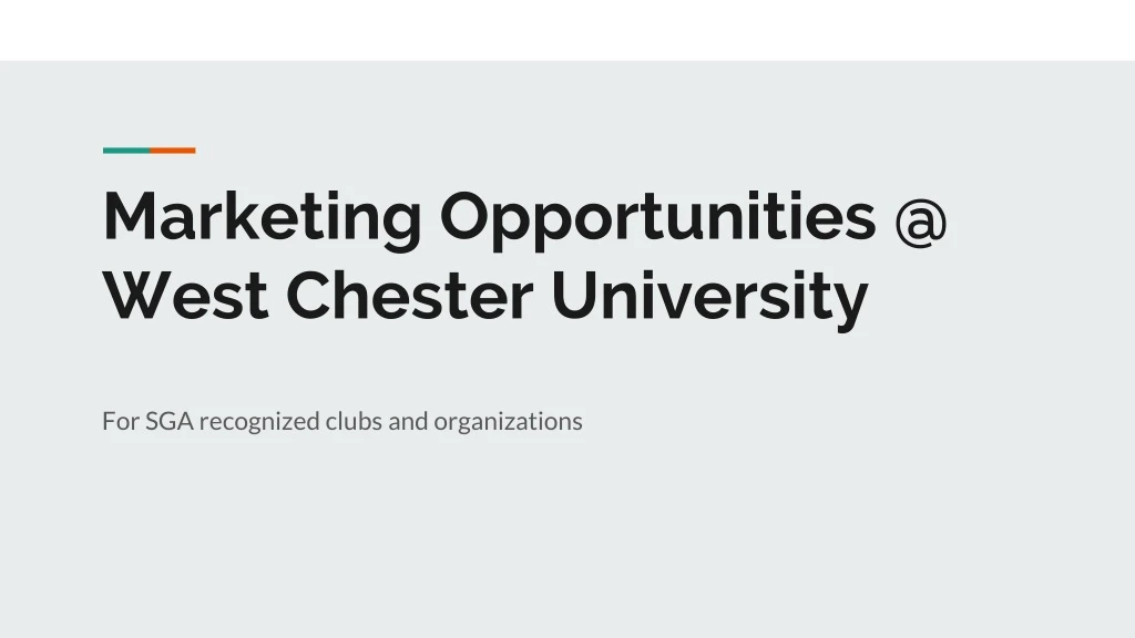 marketing opportunities @ west chester university
