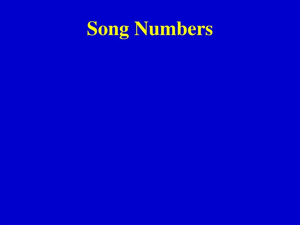 song numbers