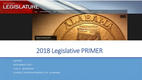 2018 Legislative PRIMER