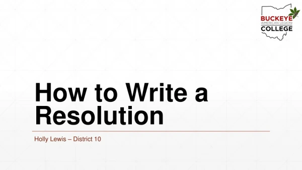 How to Write a Resolution