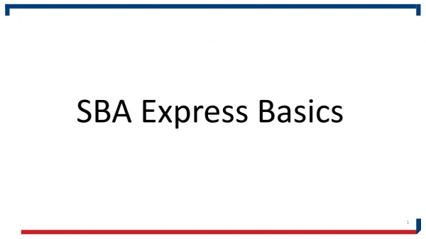 SBA Express Basics