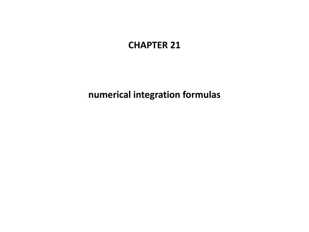 chapter 21 numerical integration formulas