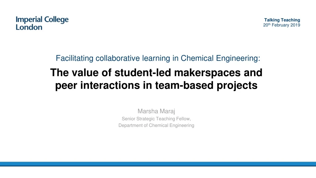 facilitating collaborative learning in chemical engineering