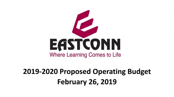 2019-2020 Proposed Operating Budget February 26, 2019