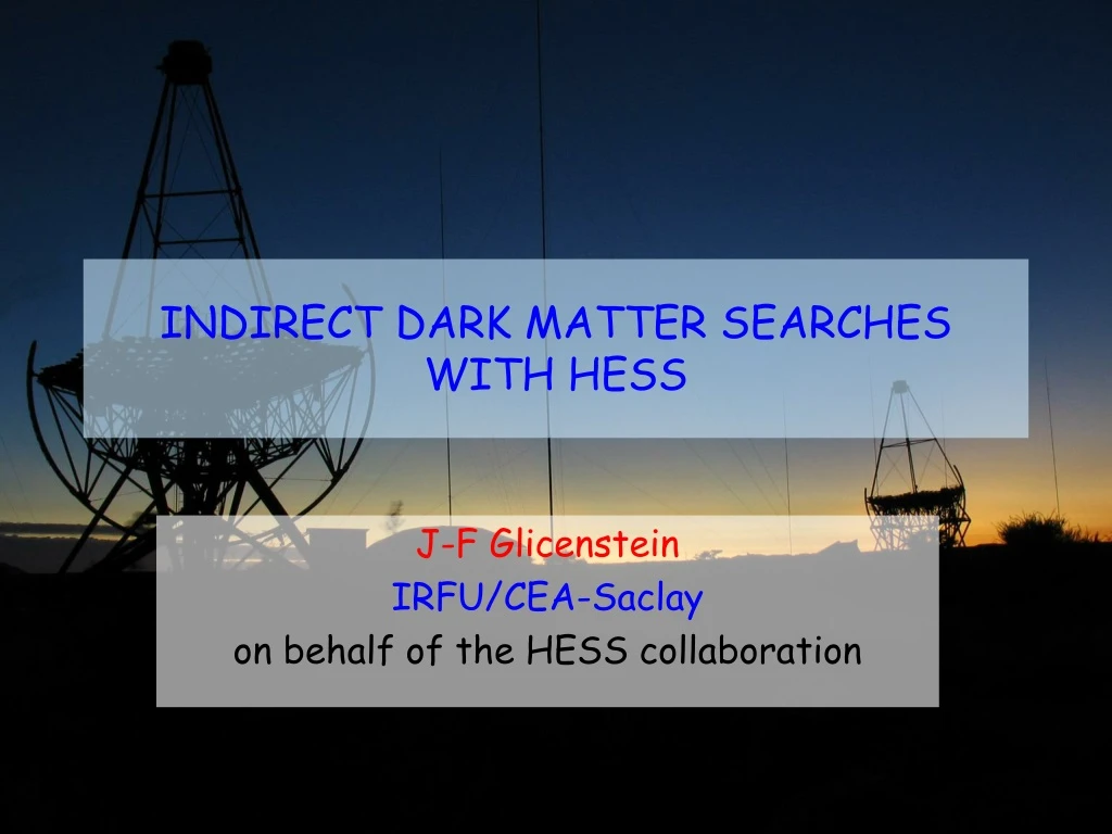 indirect dark matter searches with hess