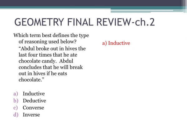 GEOMETRY FINAL REVIEW-ch.2