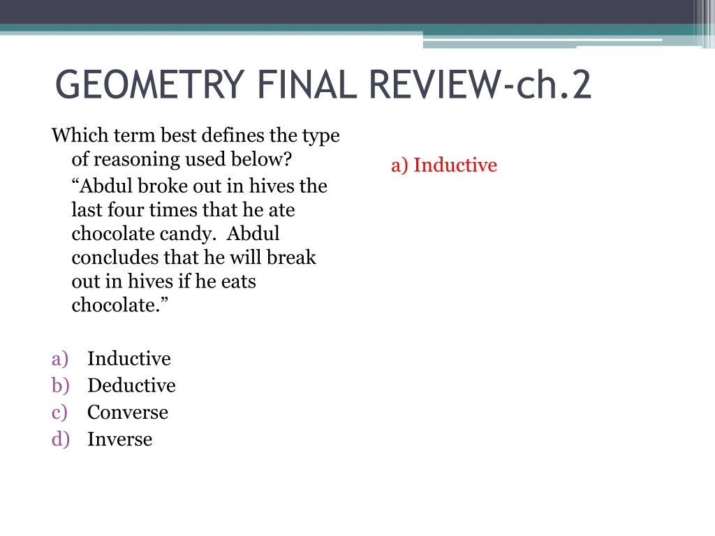 geometry final review ch 2