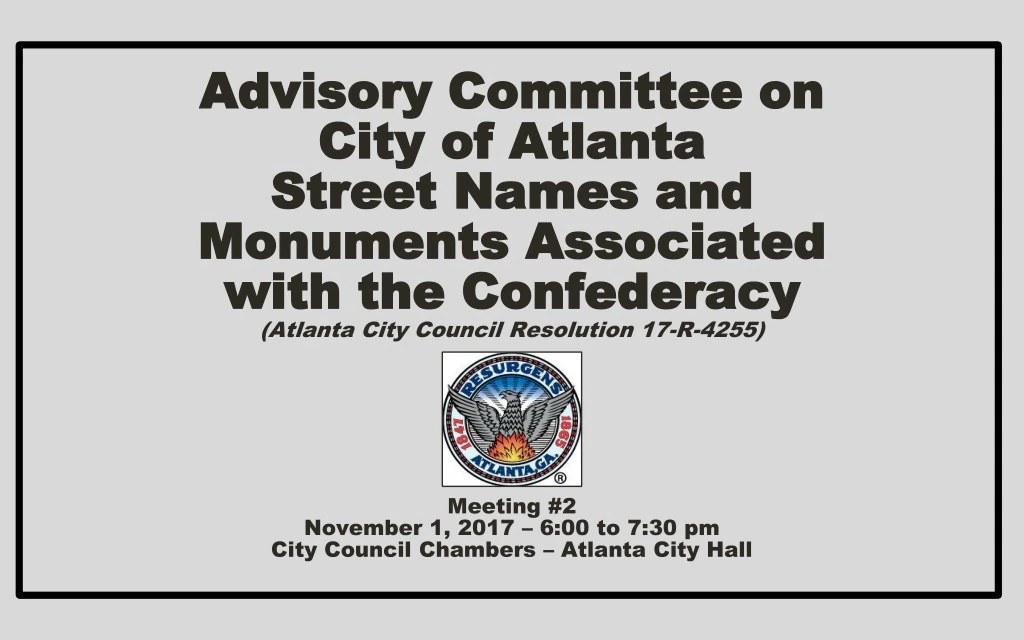 advisory committee on city of atlanta street