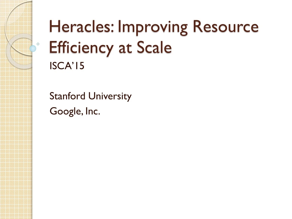heracles improving resource efficiency at scale