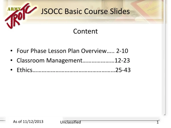 JSOCC Basic Course Slides