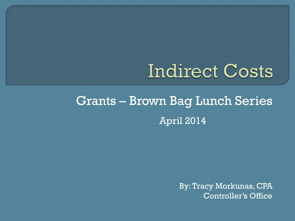 indirect costs