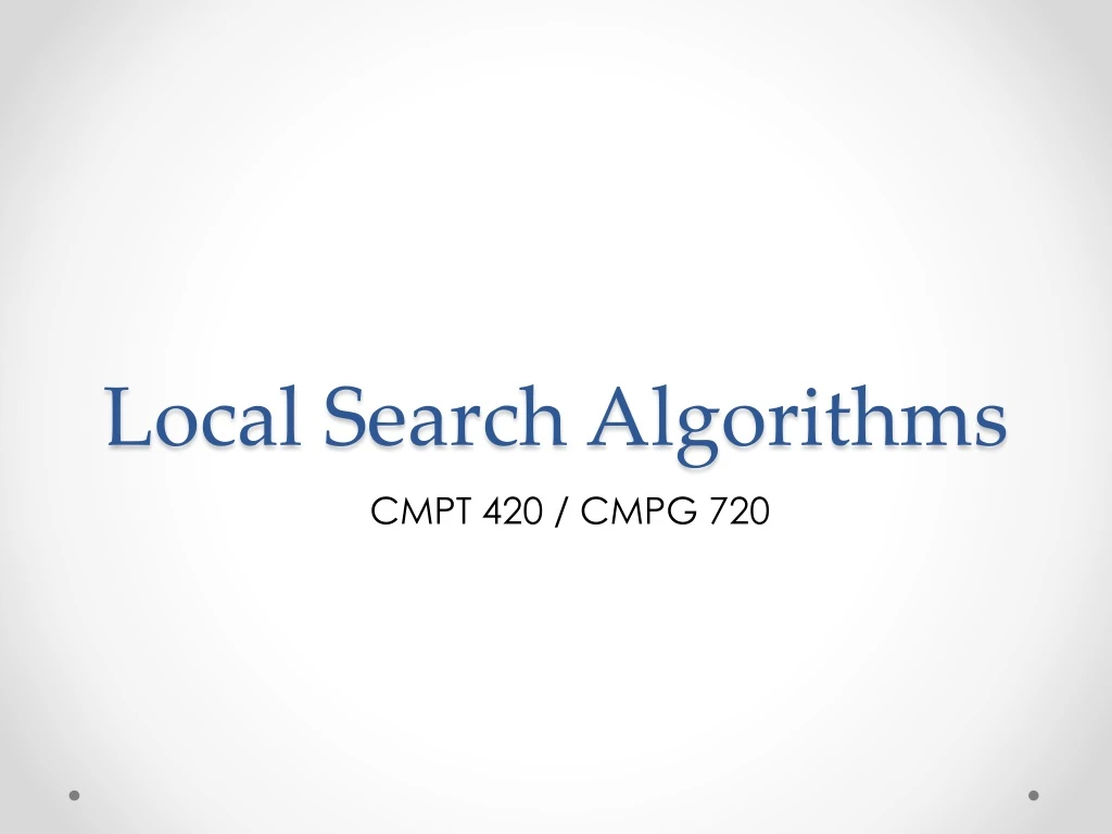 local search algorithms