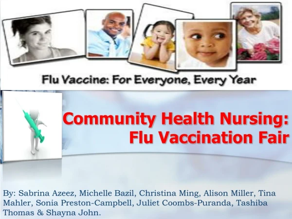 Community Health Nursing: Flu Vaccination Fair