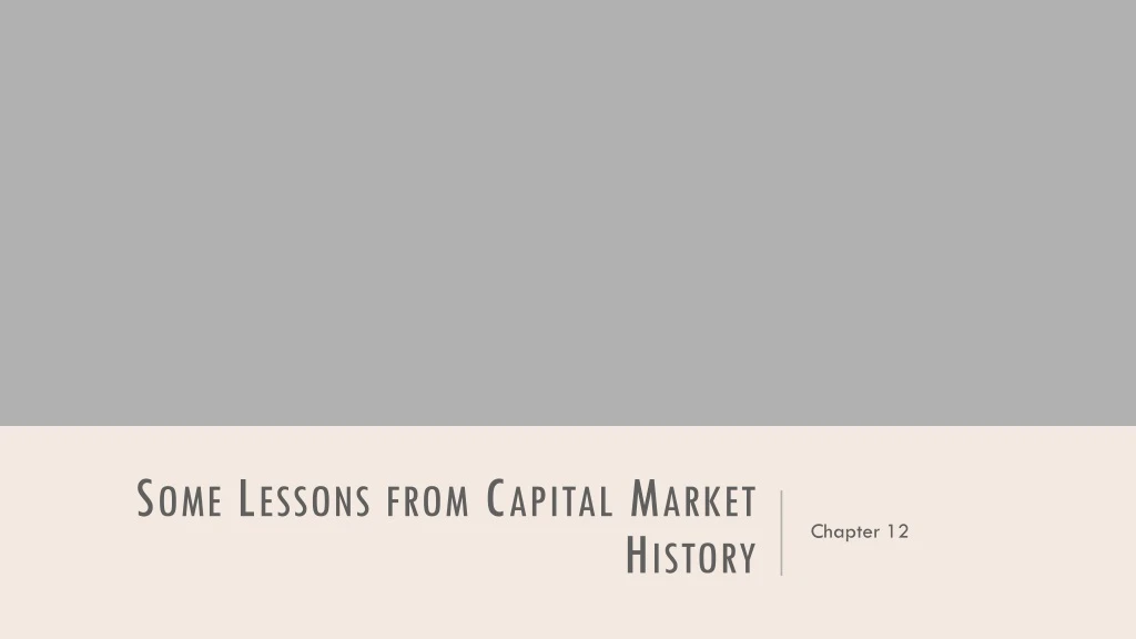 some lessons from capital market history