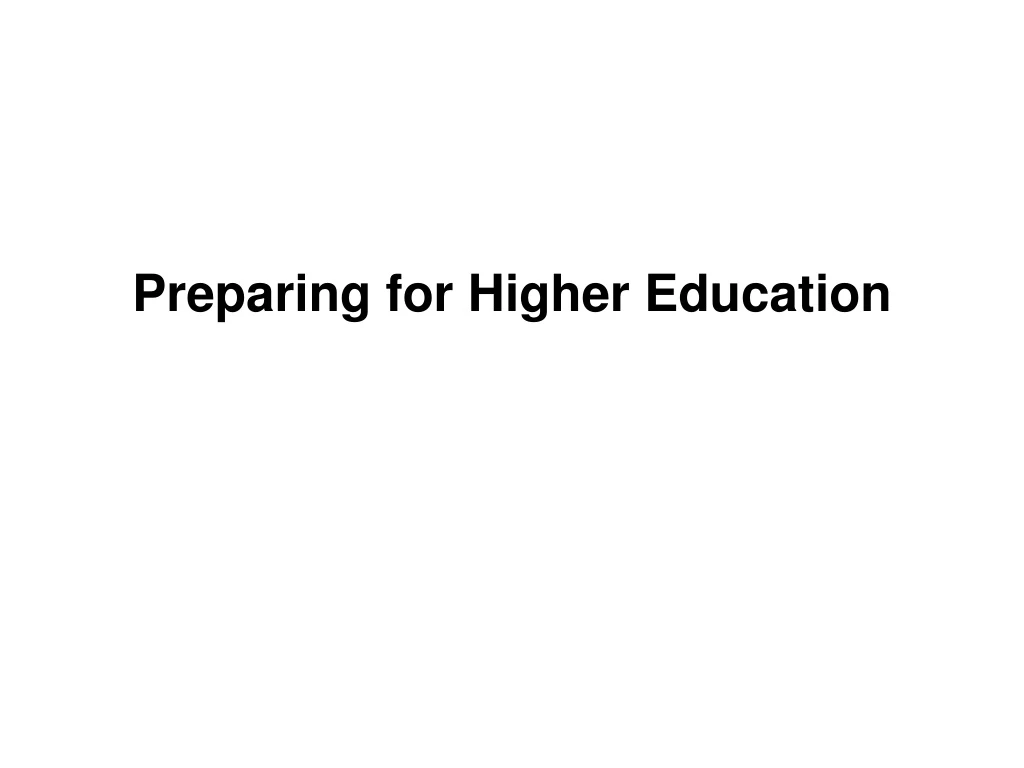 preparing for higher education