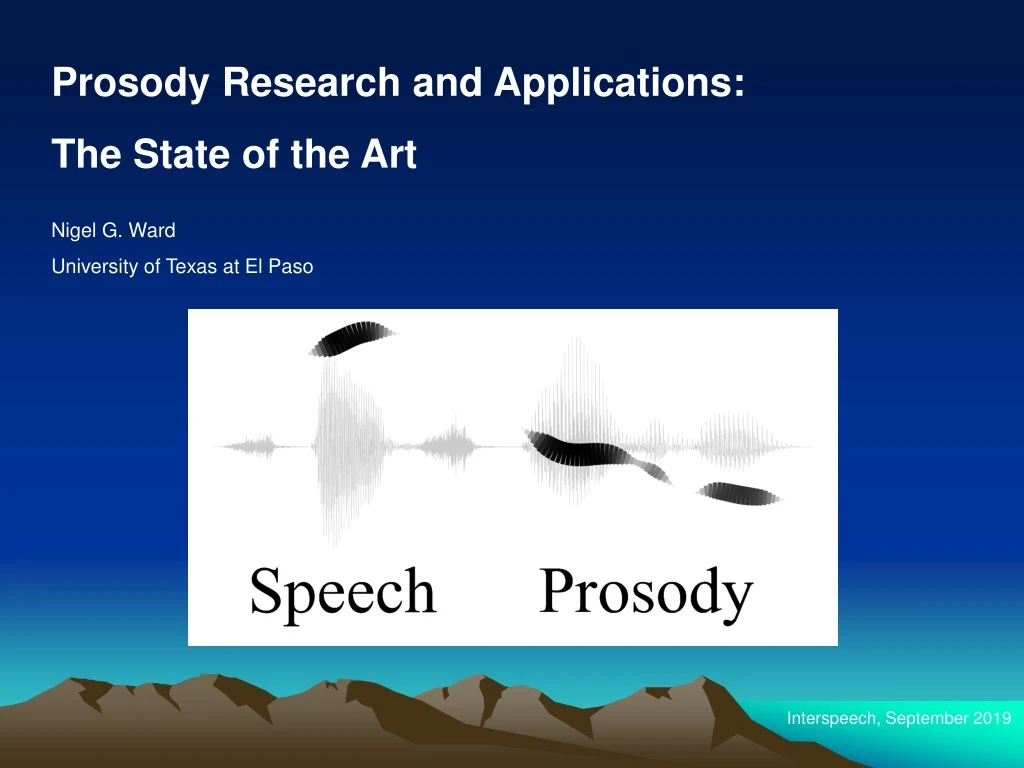 prosody research and applications the state