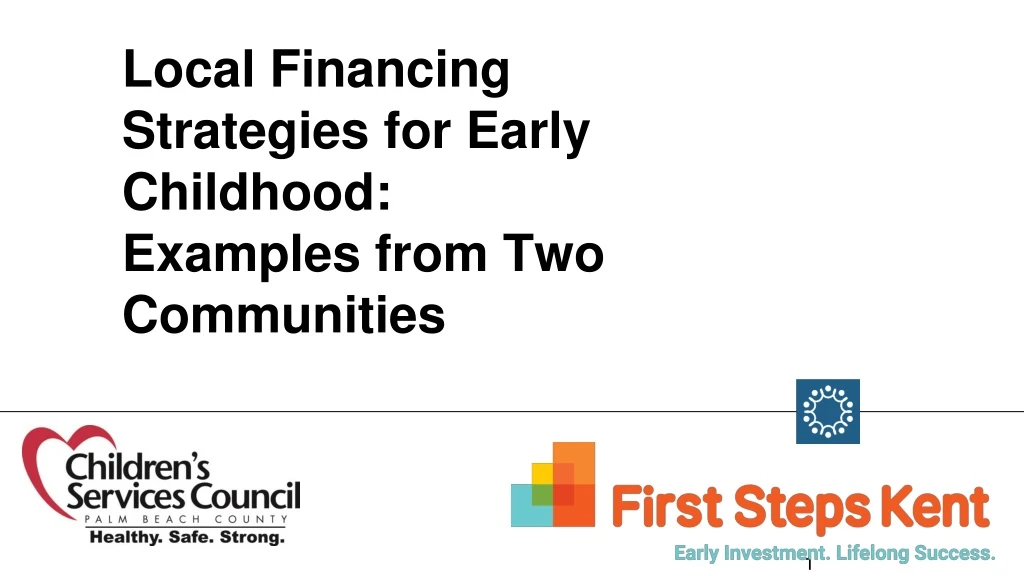 local financing strategies for early childhood examples from two communities