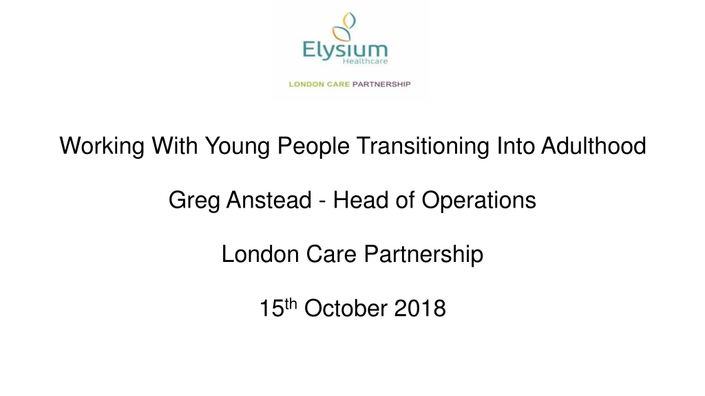 working with young people transitioning into