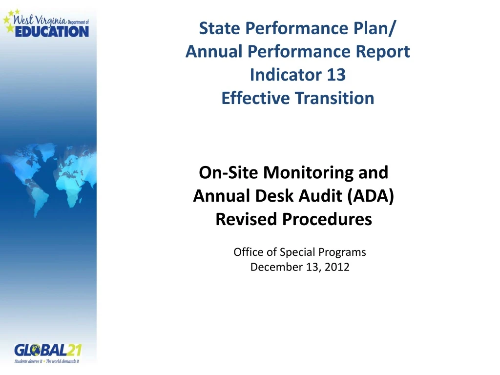 PPT - State Performance Plan/ Annual Performance Report Indicator 13 ...