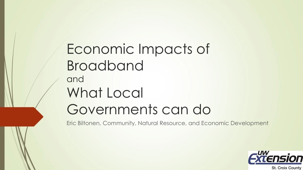 economic impacts of broadband and what local governments can do