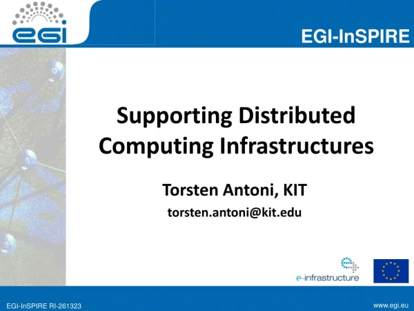 Supporting Distributed Computing Infrastructures