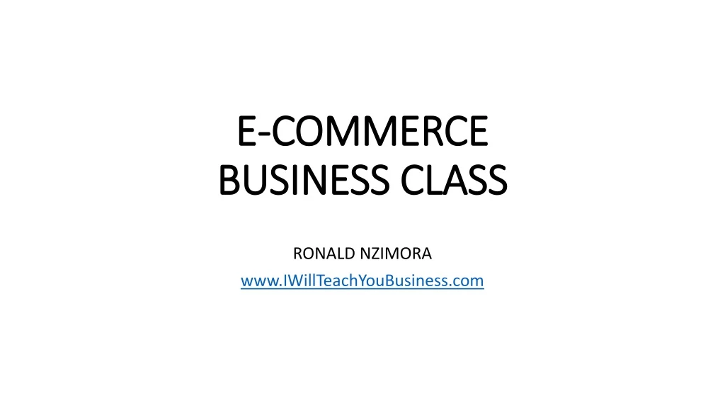e commerce business class
