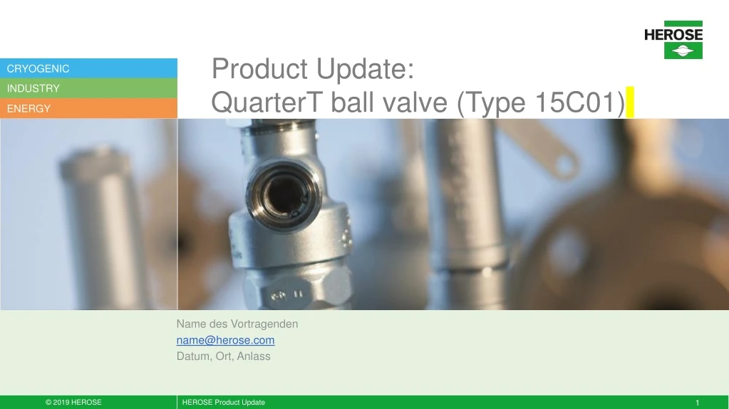 product update quartert ball valve type 15c01
