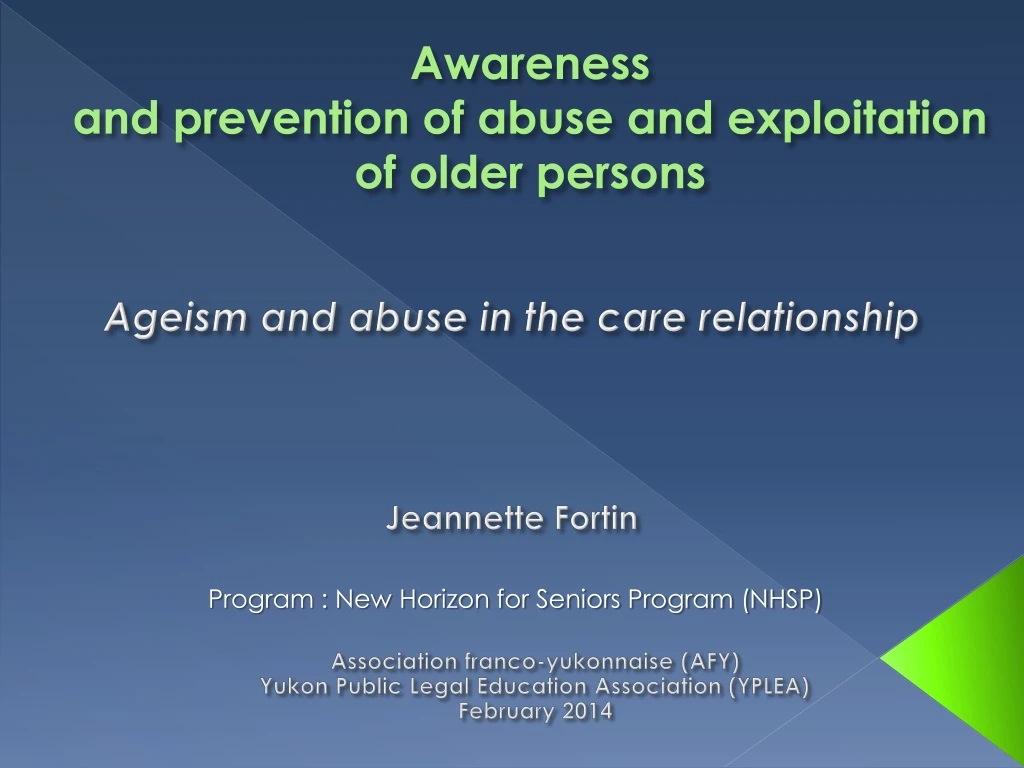 awareness and prevention of abuse