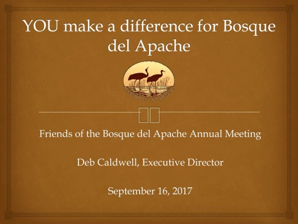 YOU make a difference for Bosque del Apache