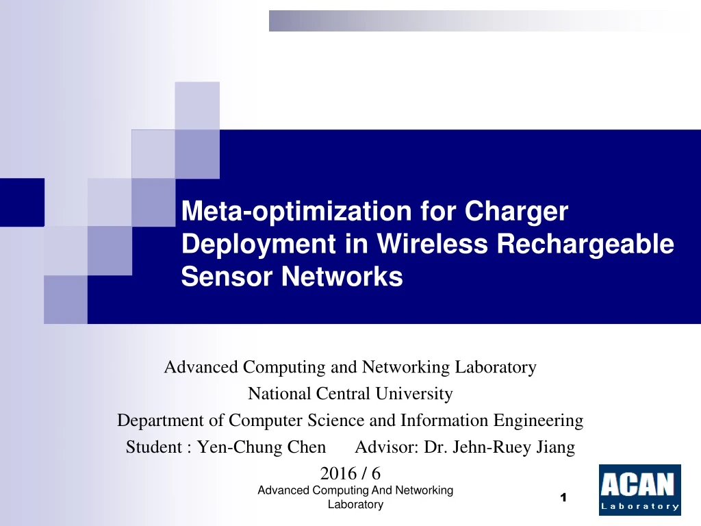meta optimization for charger deployment in wireless rechargeable sensor networks