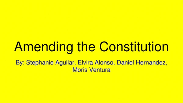 Amending the Constitution