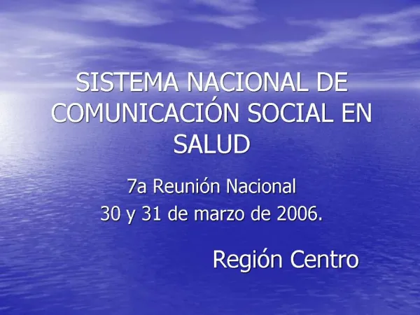 SISTEMA NACIONAL DE COMUNICACI N SOCIAL EN SALUD