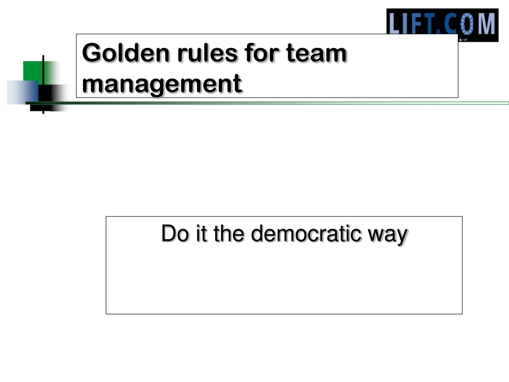 golden rules for team management